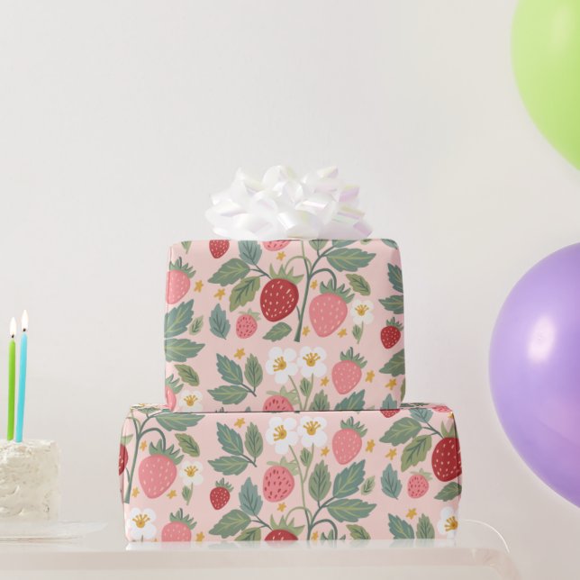 berry first strawberry wrapping paper (Party Gifts)