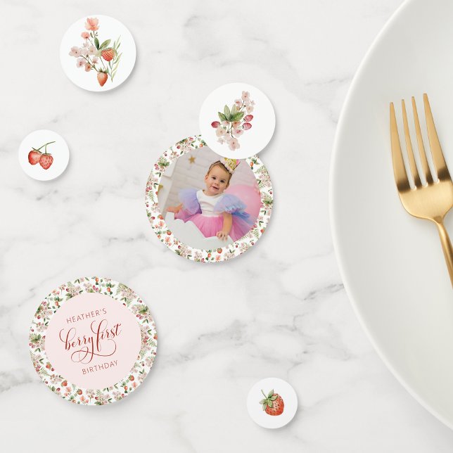 Berry First Table Confetti (Berry First Birthday Table Confetti by Painted Paperie
)