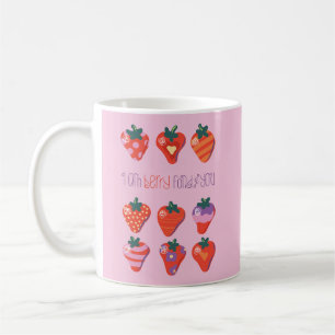 Berry Fond of You Illustrated Strawberry Coffee Mug