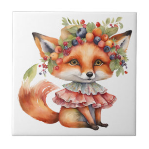 Berry Fox Blossom Ceramic Tile