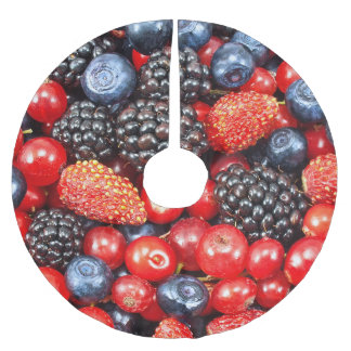 Berry-Fresh Background Mosaic Brushed Polyester Tree Skirt