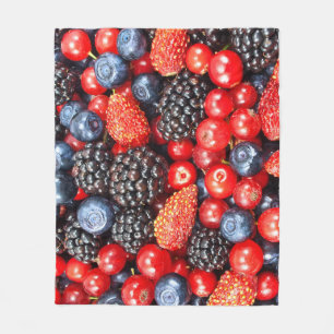 Berry-Fresh Background Mosaic Fleece Blanket