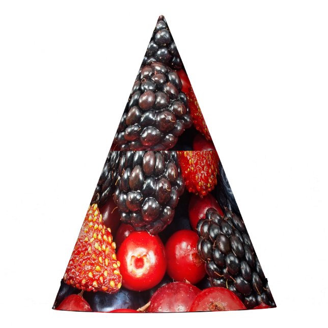 Berry-Fresh Background Mosaic Party Hat (Front)