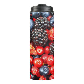 Berry-Fresh Background Mosaic Thermal Tumbler