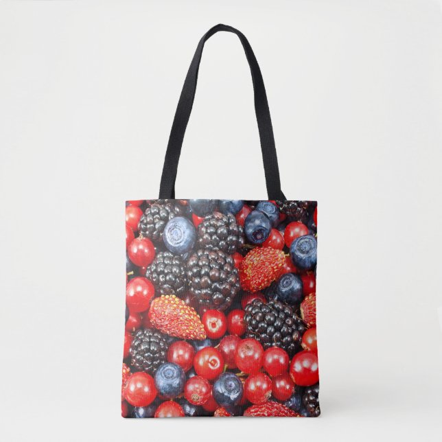 Berry-Fresh Background Mosaic Tote Bag (Front)