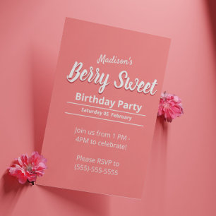 Berry Girls Birthday Party Invitation - Template