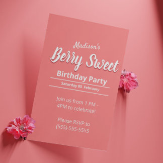 Berry Girls Birthday Party Invitation - Template