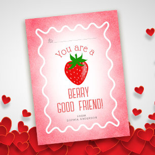 Berry Good Friend Strawberry Classroom Valentine Card