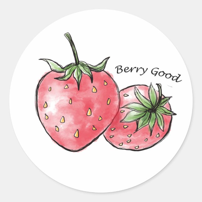 Berry Good Fun - Strawberry Delight Classic Round Sticker (Front)