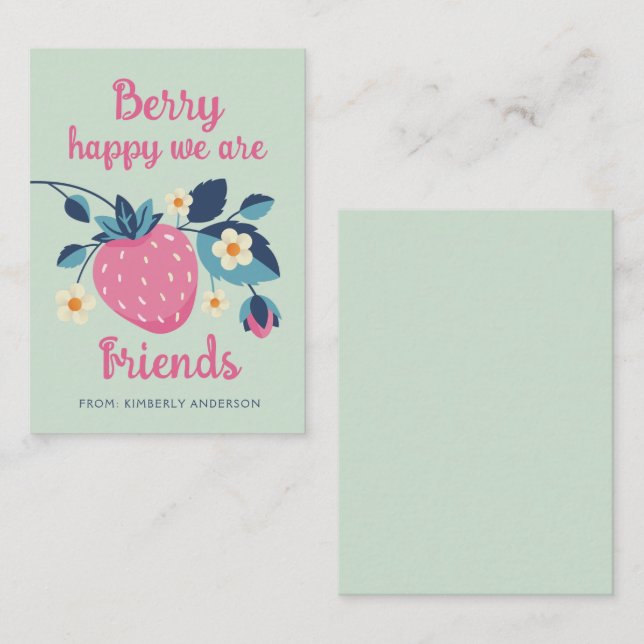 Berry Happy Classroom Valentine's Day Card (Front/Back)