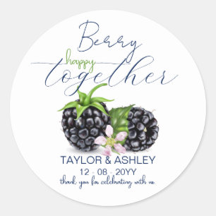 Berry Happy Together Blackberry   Wedding Classic Round Sticker