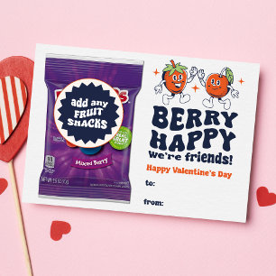 Berry Happy We're Friends Fruit Snack Valentine Postcard