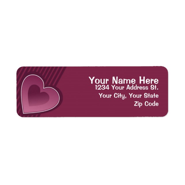 Berry Hearts Return Address Label (Front)