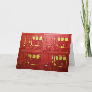 Berry House Basement Reductive Woodcut Prints BDay Card