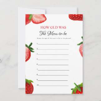 Berry How old was the dad baby Shower Game Card