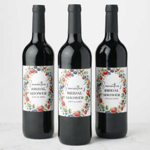 Berry in Love Berries Strawberry Bridal Shower Wine Label