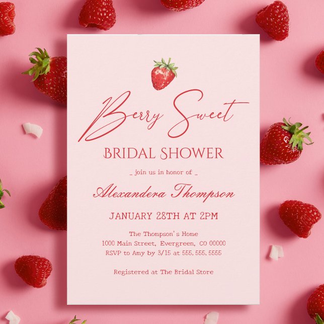 Berry In Love, Berry Sweet Bridal Shower  Invitation (Creator Uploaded)