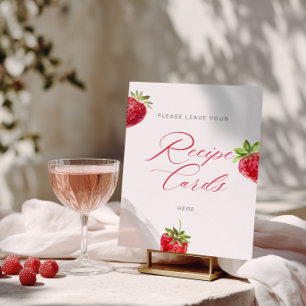 Berry in Love Bridal Shower Recipe Cards Poster