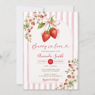 Berry in Love Bridal Shower Strawberry Invitation