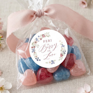 Berry in Love Bridal Shower Wild Berries & Flowers Classic Round Sticker