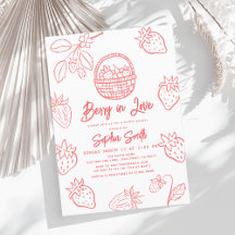 Berry in Love Hand-drawn Strawberry Bridal Shower