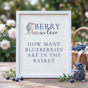 Berry In Love How Many Blueberries Bridal Shower Poster