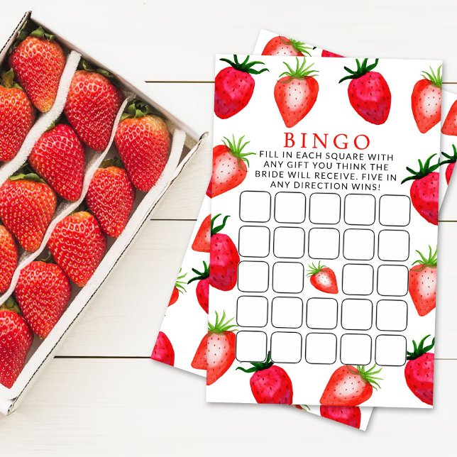 Berry In Love Strawberry Bridal Shower Bingo Game (Creator Uploaded)