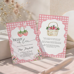 Berry in Love Strawberry Bridal Shower Invitation