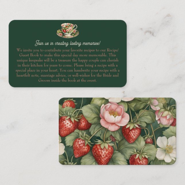 Berry in Love Teacup: Recipe Request Enclosure Card (Front/Back)