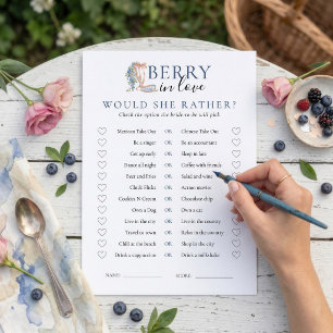 Berry in Love Would She Rather Bridal Shower Card