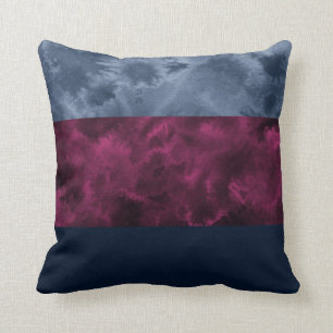 Berry Indigo Block Stripes Cushion