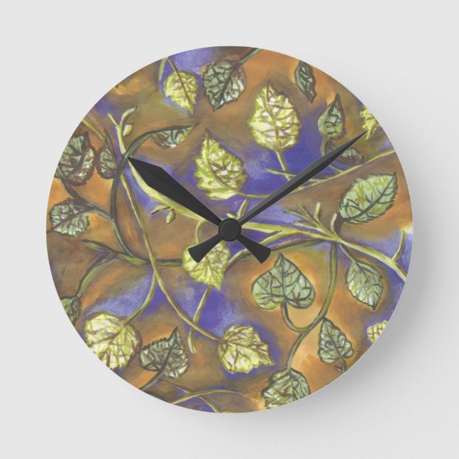 Berry Leaves Wall Clock (Front)