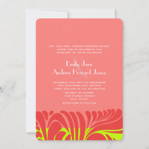 Berry Lime Delight Swirl Wedding Invitation