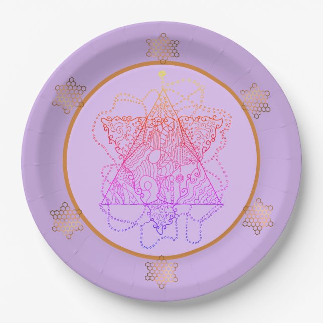 Berry Magen David Star Paper Plates (Front)
