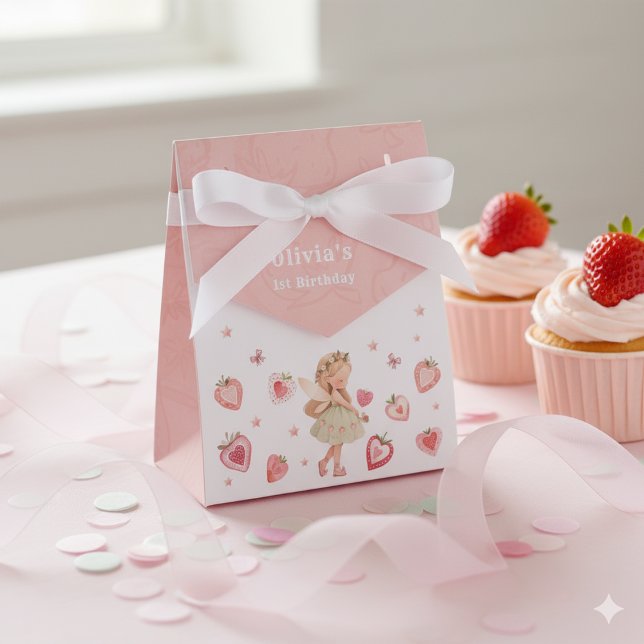 Berry Magical Fairy Girl Birthday Party Strawberry Favour Box (Creator Uploaded)