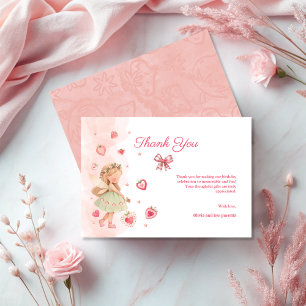 Berry Magical Fairy Girl Birthday Party Thank You Card