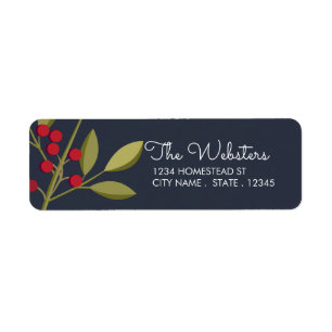 Berry Merry Christmas Return Address Label