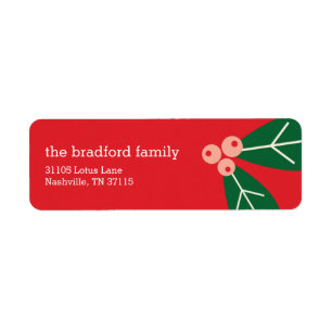 Berry Merry Christmas Return Address Labels