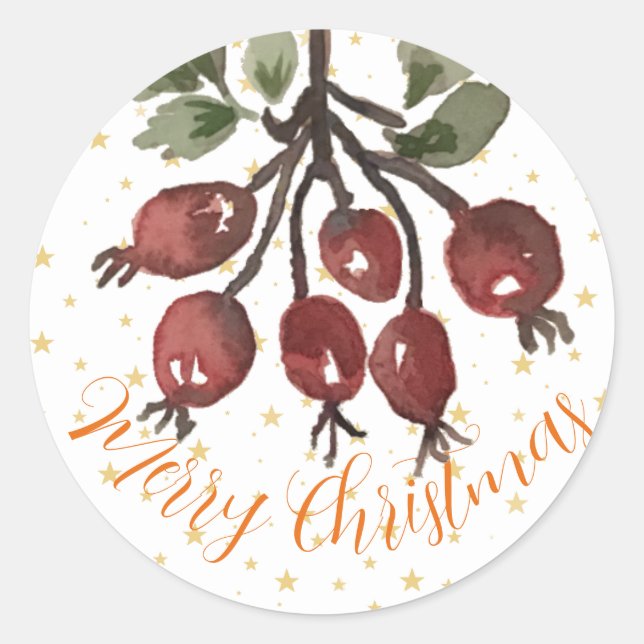 Berry Merry Christmas Sticker (Front)