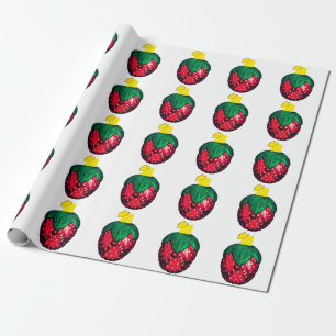Berry Merry Christmas White Wrapping Paper