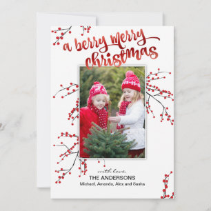 Berry Merry Christmas with Your Photo Holiday Card
