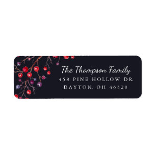 Berry Merry Holiday Return Address Label