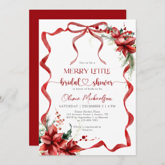 Berry Merry Little Christmas Floral Bridal Shower  Invitation