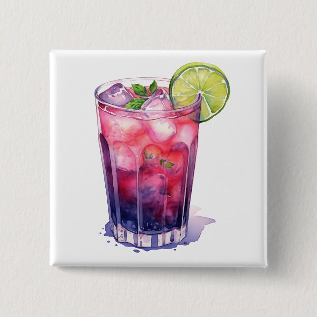 Berry Mojito With Lime 15 Cm Square Badge (Front)