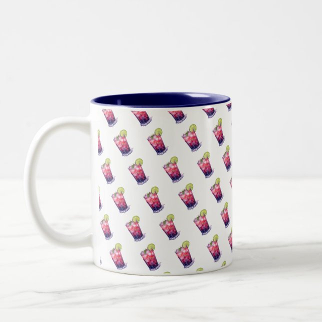 Berry Mojito With Lime Two-Tone Coffee Mug (Left)