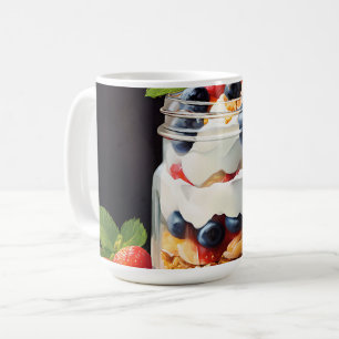 Berry Parfait in Glass Jar Coffee Mug