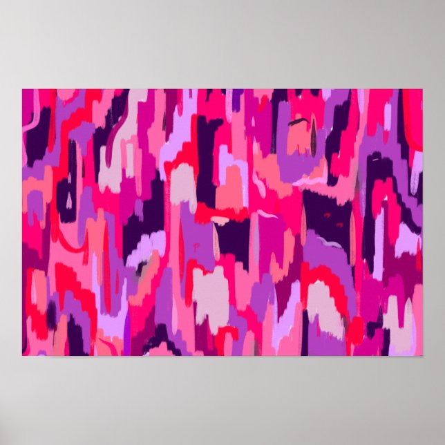 Berry Patch: Red and Pink Abstract  Poster (Front)