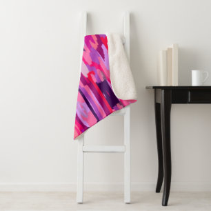 Berry Patch: Red and Pink Abstract Sherpa Blanket