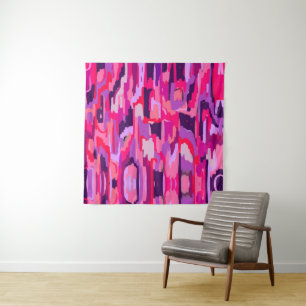 Berry Patch: Red and Pink Abstract  Tapestry