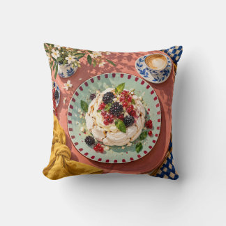 Berry Pavlova Mint Plate Coral Cafe Table Cushion